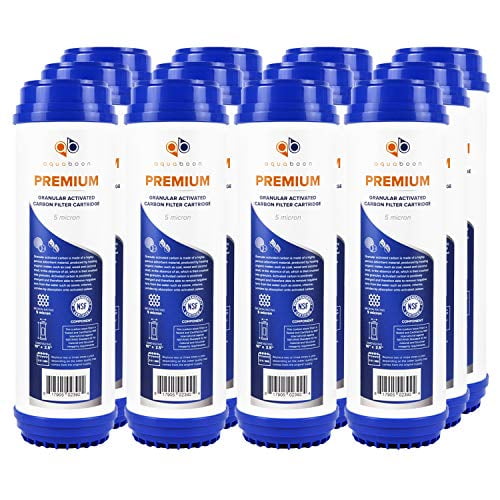 Aquaboon Premium 5 Micron 20 x 4.5 Big Blue Whole House Coconut Shell Granular Activated Carbon 2 Pack Water Filter Replacement Cartridge GAC Aquaboon Premium 5 Micron 20 x 4.5 Big Blue Whole House Coconut Shell Granular Activated Carbon 2 Pack Water Filter Replacement Cartridge GAC